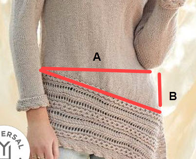 Asymmetric Hem for Machine Knitters